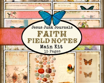 FAITH Field Notes Junk Journal, Main Kit, digital kit