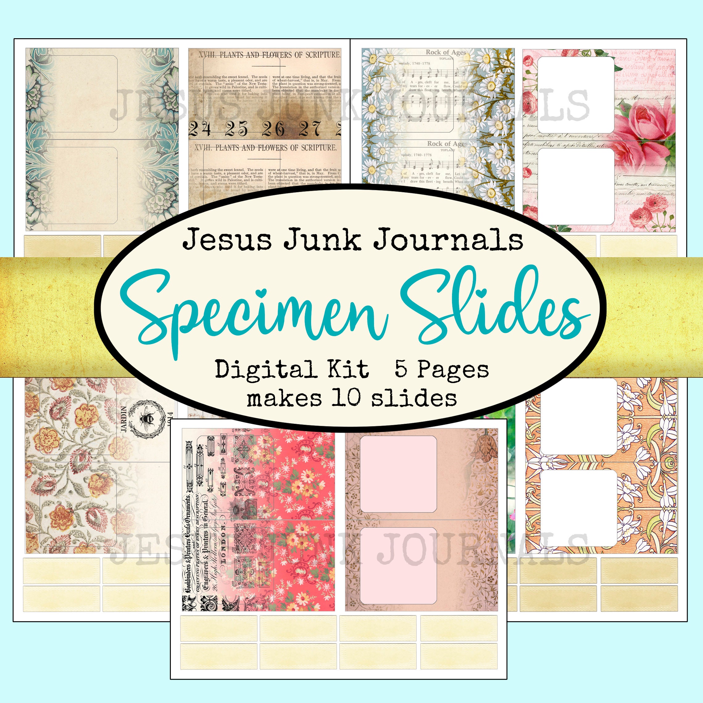 Specimen Slides Digital Kit, Jesusjunkjournals, Ephemera - Etsy