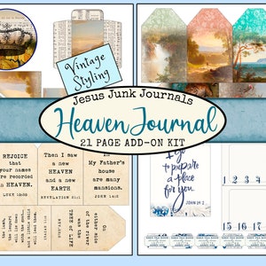 21 page Vintage-style Add-On Kit for Heaven Journal digital download by Jesusjunkjournals