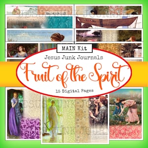 Kit principal do diário digital Fruit of the Spirit, Jesusjunkjournals