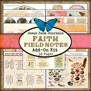 FAITH Field Notes Junk Journal, kit numérique, Jesusjunkjournals
