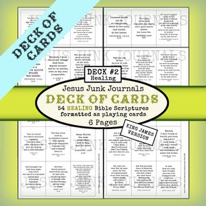 Baraja de cartas de las Escrituras sobre sanidad, KJV, 54 escrituras sobre sanidad y larga vida
