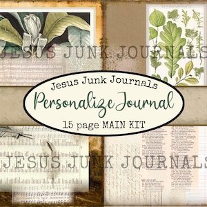 PERSONALIZE Junk Journal MAIN KIT, jesusjunkjournals, Pam Sledd, Jesus Junk Journals