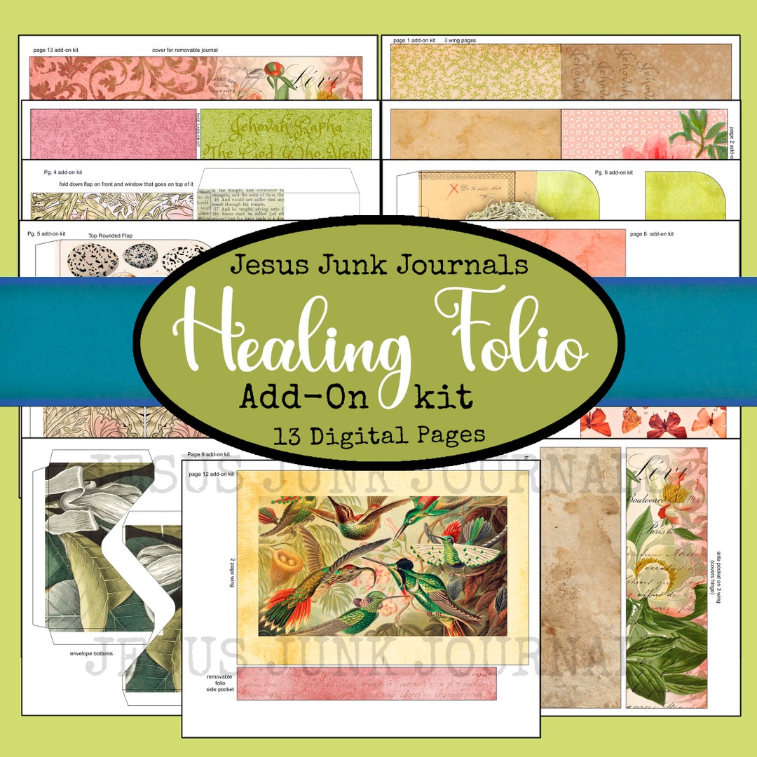 Healing Folio Add-on Kit, Digital Printable Junk Journal -see Main Kit, Jesusjunkjournals - Etsy
