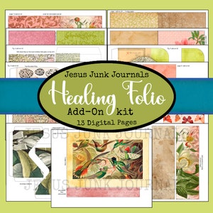 Healing Folio Add-On Kit, diário digital para impressão - consulte Kit principal, JesusJunkJournals
