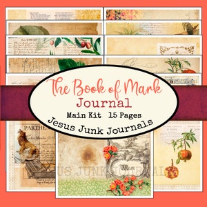 Kit principal digital do Book of Mark Junk Journal, Bíblia