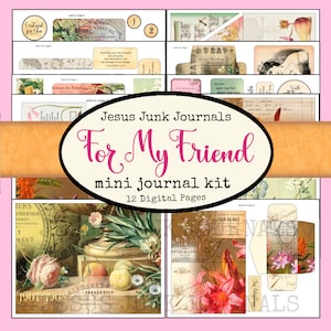Für Meinen Freund Mini Journal Kit, Digital Junk Journal Kit