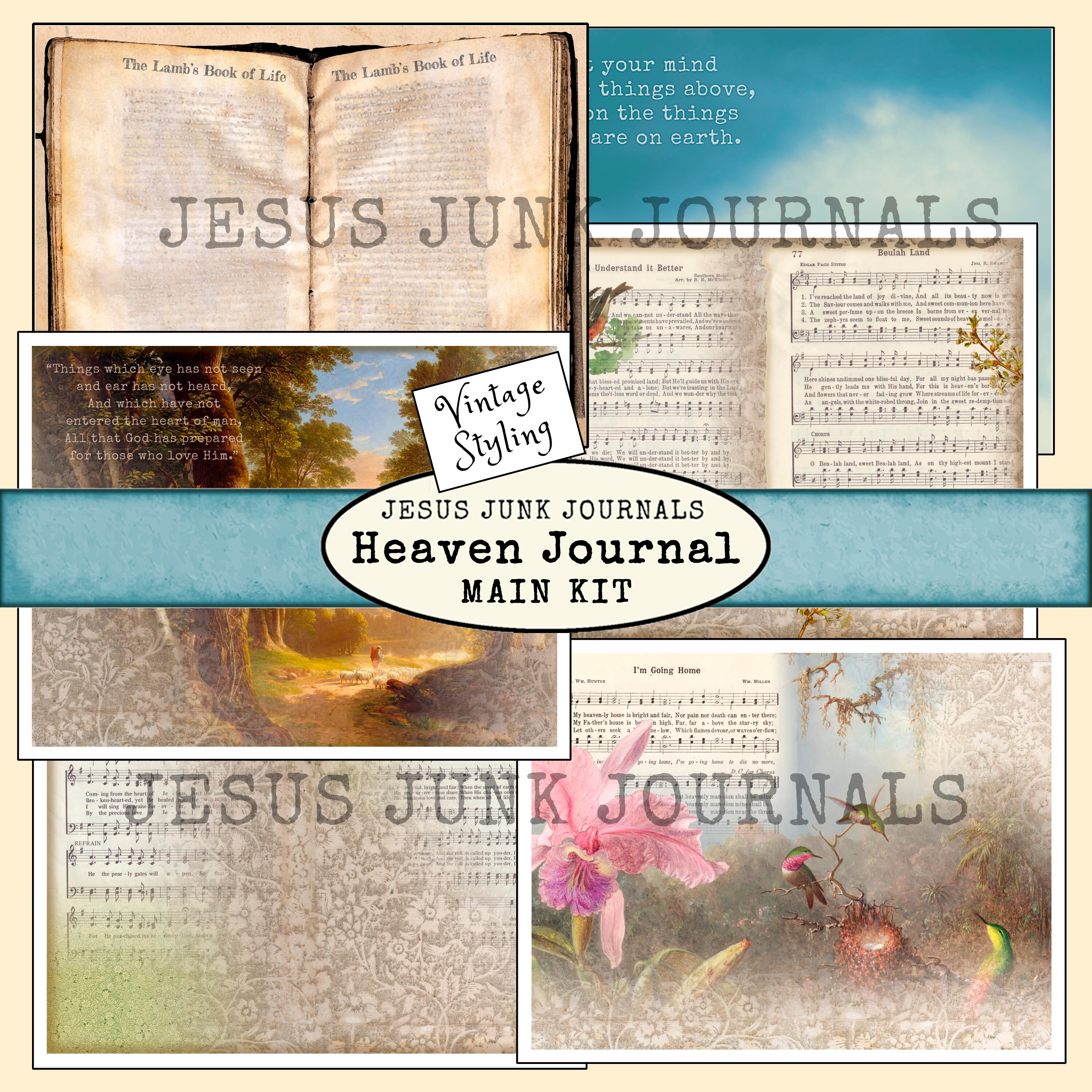 Sweet Birds Digital Scrapbook Kit in Blue and Yellow Gold W Quatrefoil  Great for Bible Journaling Digitally 