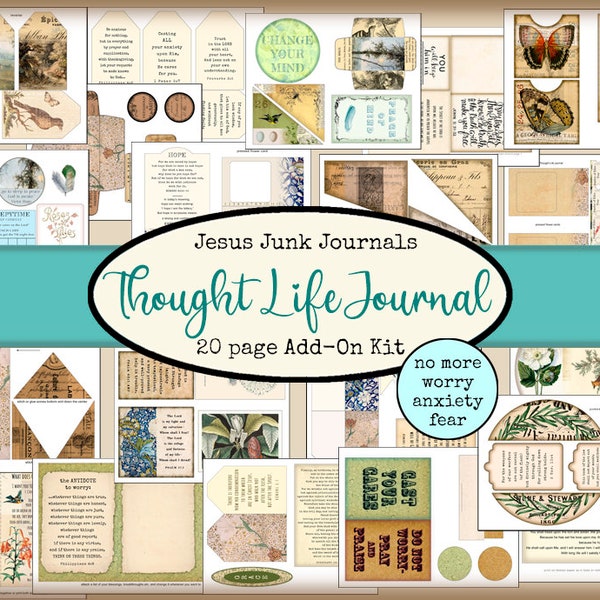 THOUGHT LIFE JOURNAL Add-On Kit, Jesus Junk Journals, Pam Sledd