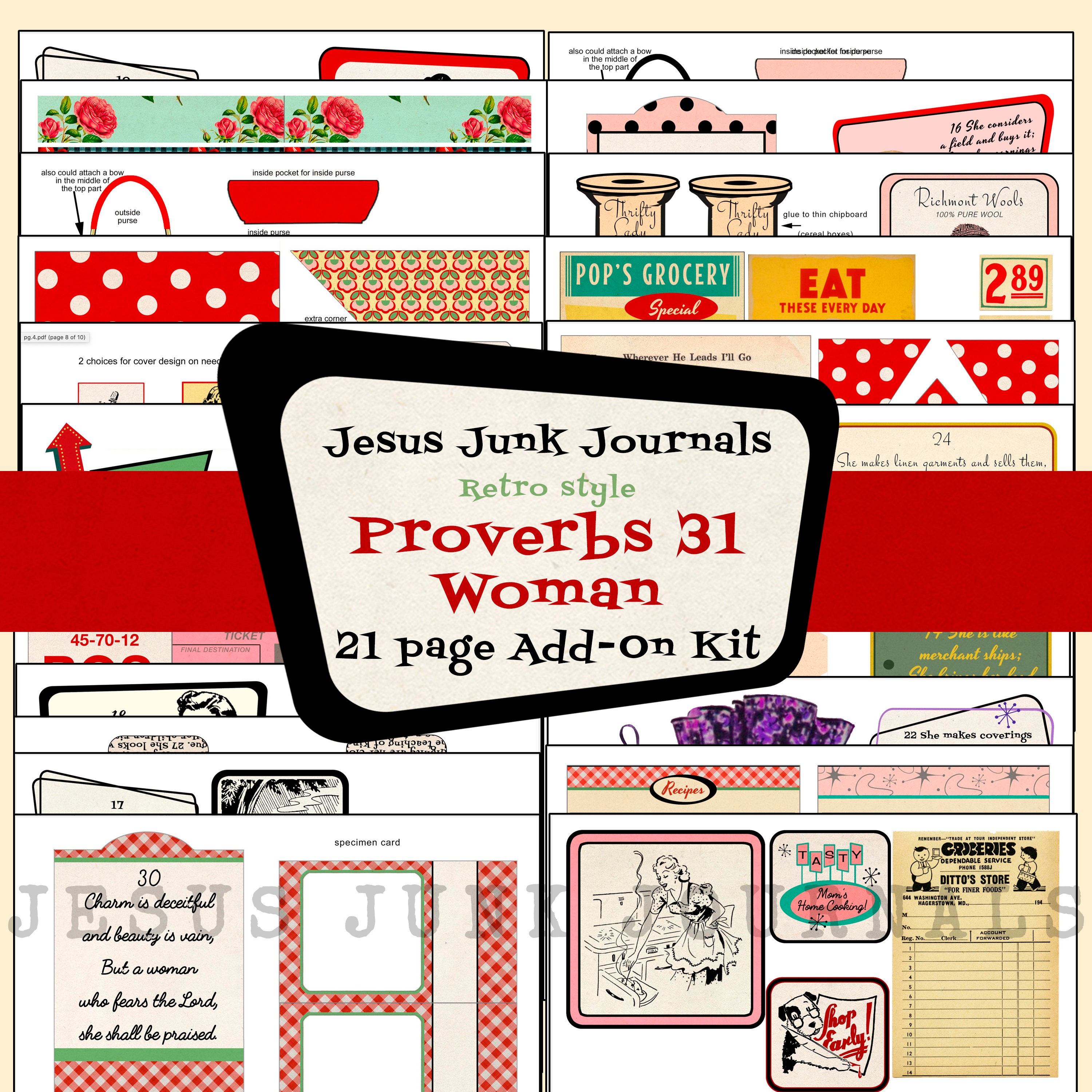 Proverbs 31 Woman Retro Style 21 Page Add-on Kit by - Etsy