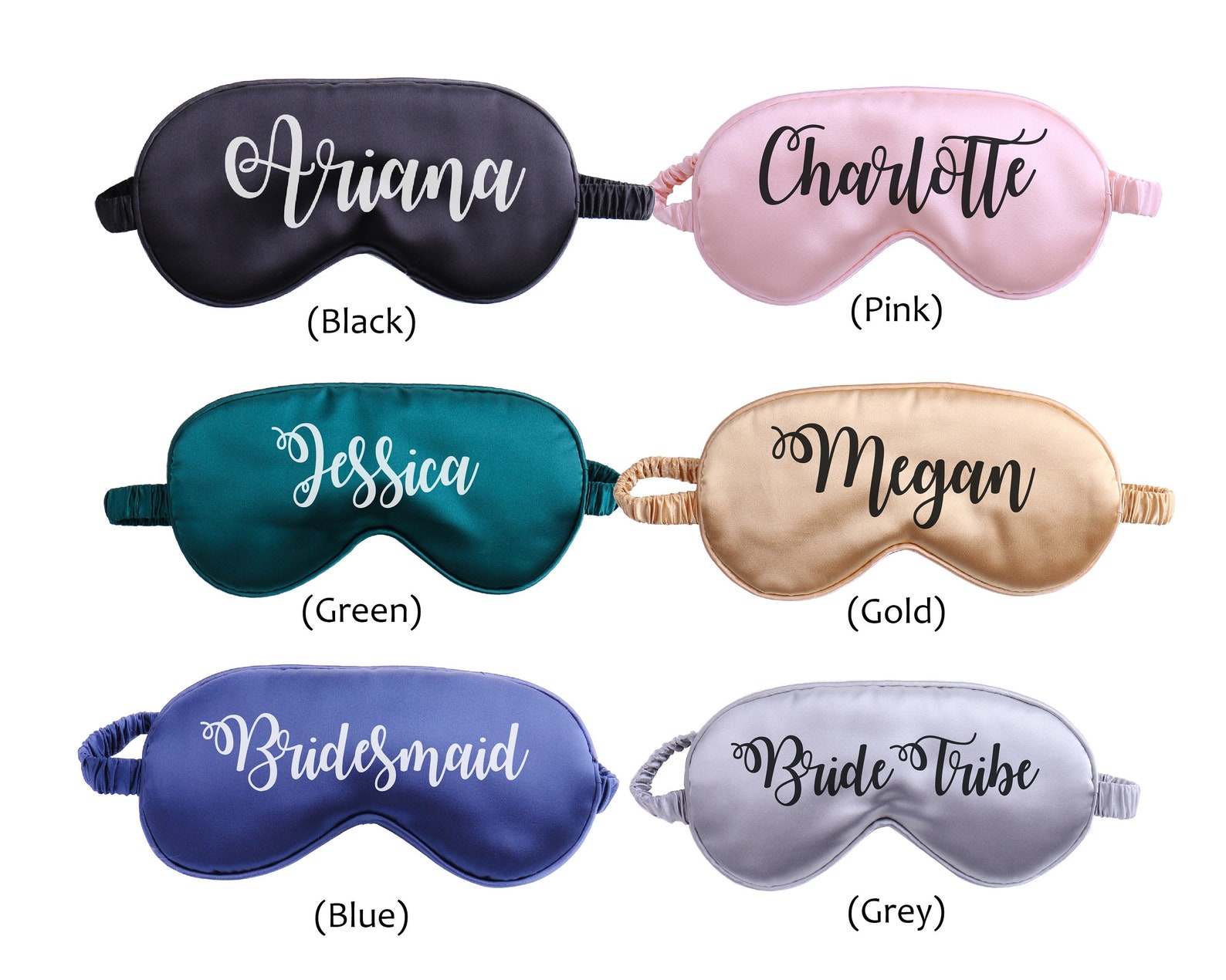 Personalized Satin Sleeping Eye Masks Blindfolds Your Custom Etsy