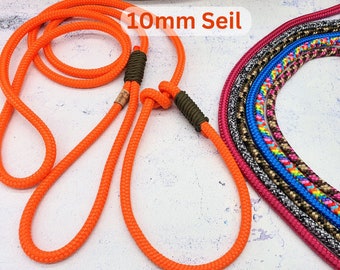 Retriever leash made of 10 mm rope for large dogs with collar without metal, silent, Moxon leash, sports leash, hunting leash, dummy, retrieving leash