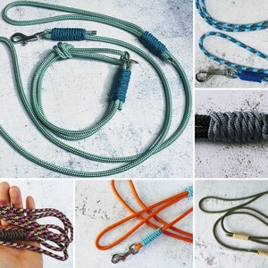 Set aus Halsband und Hundeleine aus 8mm Tau für mittelgroße Hunde, Führleine, Leine, Moxonleine, Retrieverhalsband, Tau-Leine
