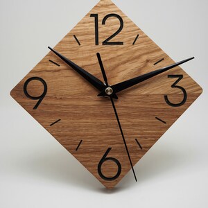 Reloj de pared de roble, moderno, minimalista, único, 15 cm, idea de regalo, mobiliario para el hogar, decoración imagen 10