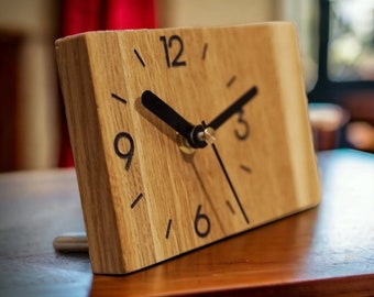 Horloge de table en chêne, moderne, minimaliste, élégante