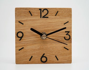 Horloge murale en chêne, horloge en bois, 10,5 cm, minimaliste, moderne, idée cadeau