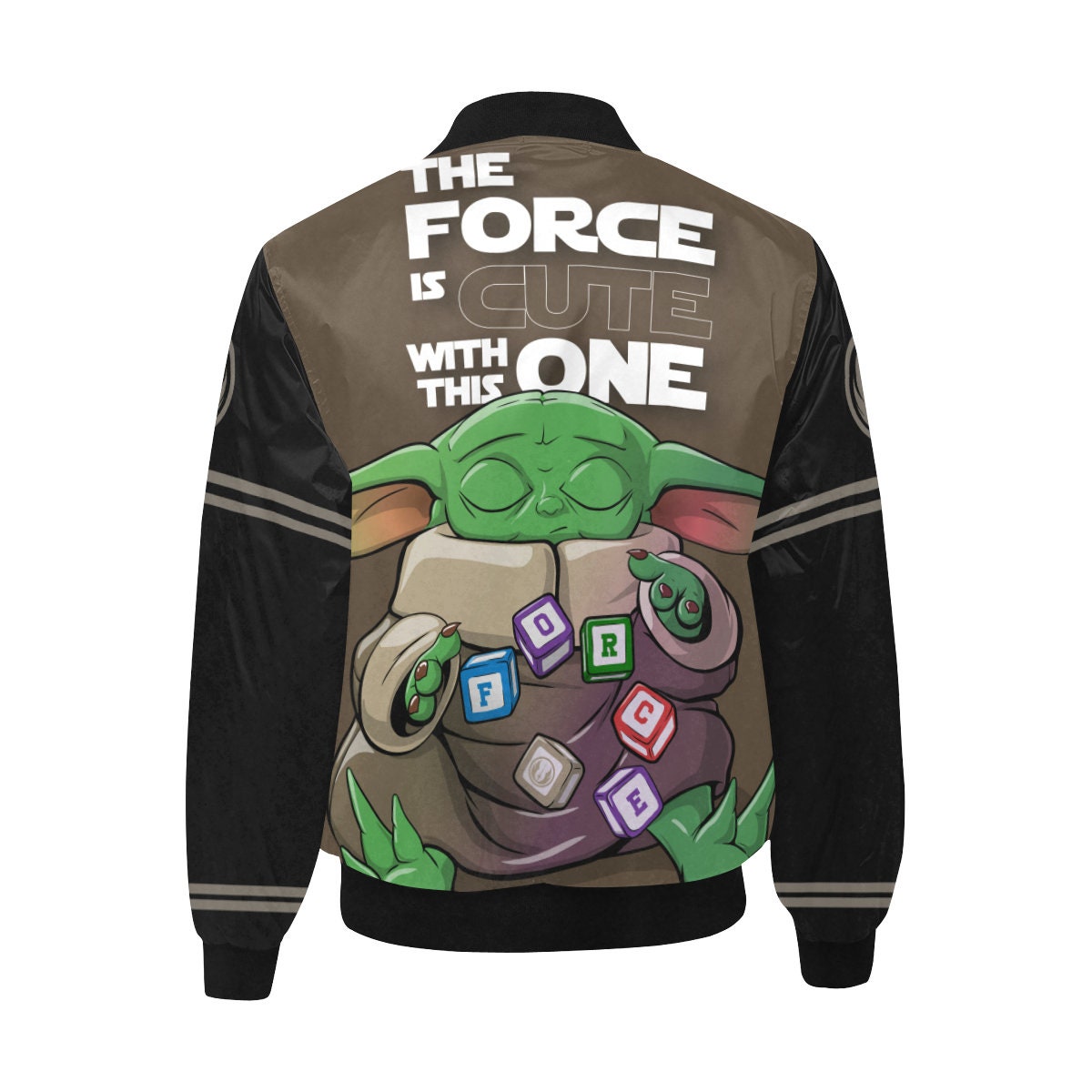 Baby Yoda Cartoon Bomber Jacket The Mandalorian Mens Womens Etsy