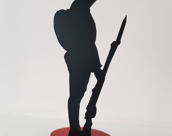 Metal Red Poppy Tommy Soldier Silhouette Desk or Garden Ornament British Legion  Charity