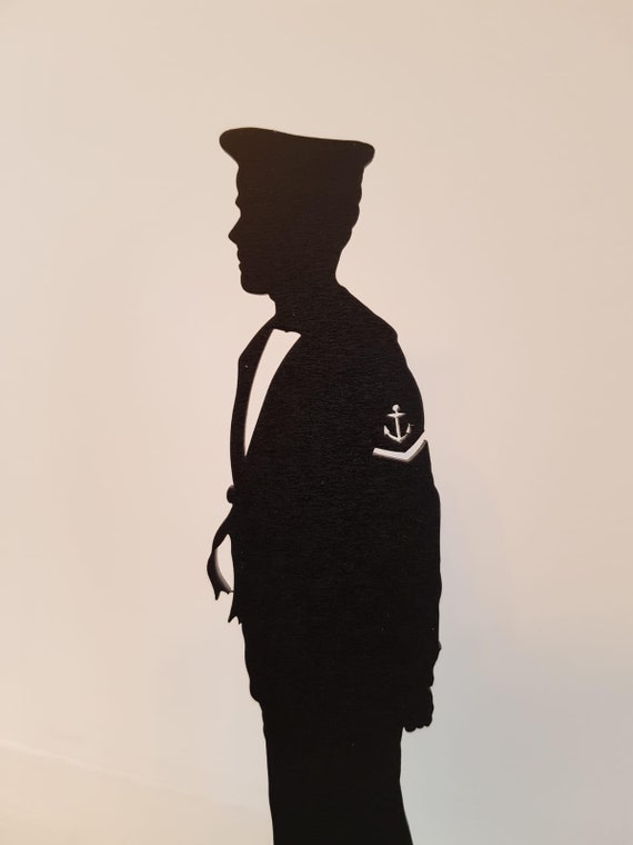 Metal British Navy Sailor Silhouette Desk or Garden Ornament | Etsy