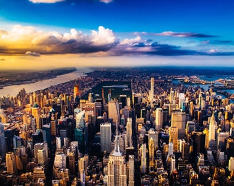 Manhattan New York Skyline - Central Park - Metallic Photo Print