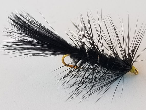 Black Wooly Bugger, Freshwater Fly, Trout, Bass, and Panfish Fly 