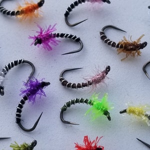 15 Pack Nymph Assortment, Freshwater Flies, Trout and Panfish Flies