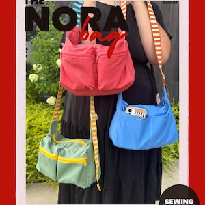 Nora-Taschen-Schnittmuster (PDF), Umhängetaschen-Schnittmuster, Cargotaschen-Schnittmuster, Digitaler Download, Anfänger-Taschen-Schnittmuster, Sofort-Download