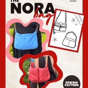 Nora tas naaipatroon PDF, schoudertas naaipatroon, cargotas patroon, digitale download, taspatroon voor beginners, direct te downloaden