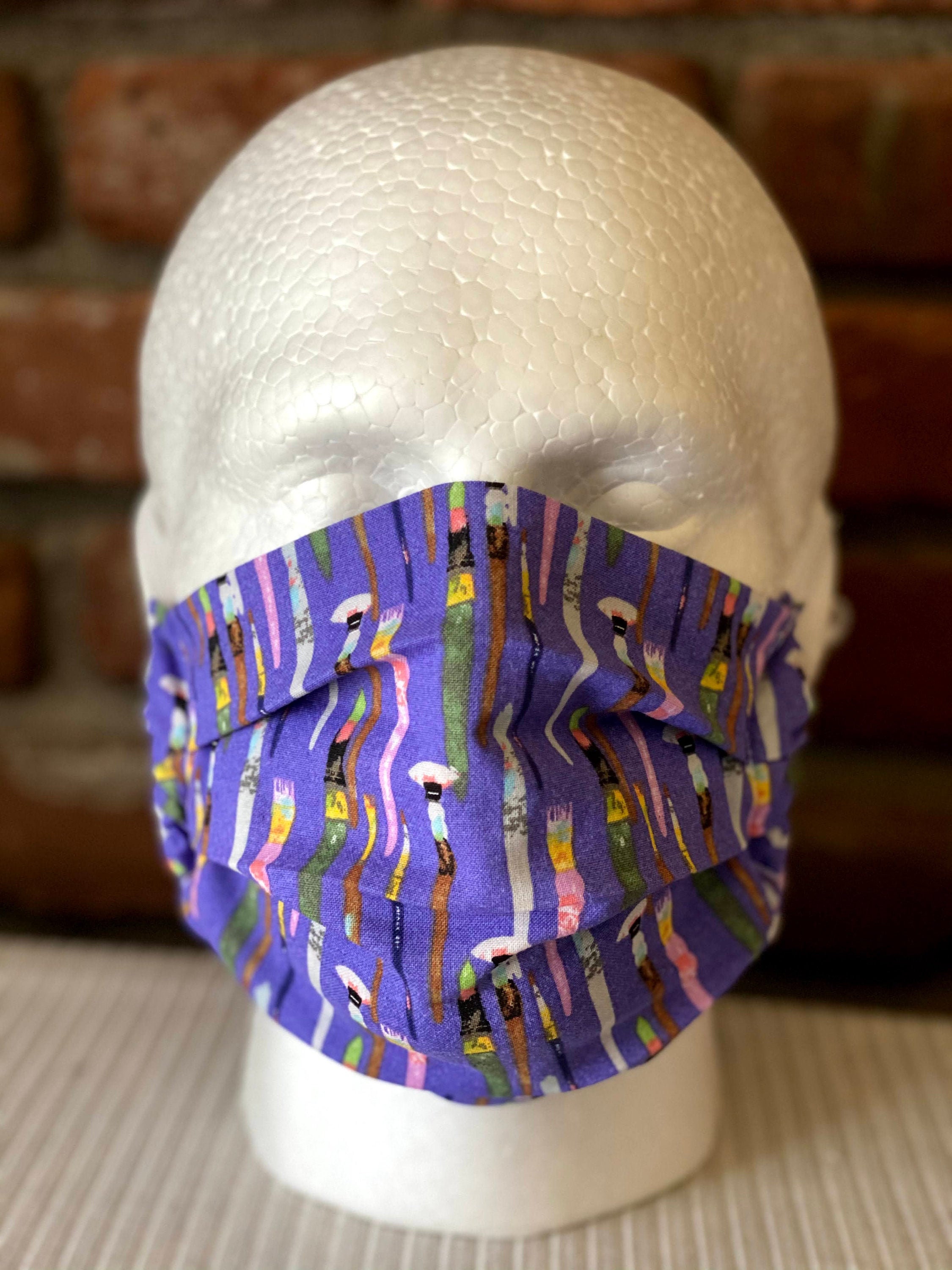 Purple Paint Brush FACEMASK Paint Brushes Art Face Mask Etsy