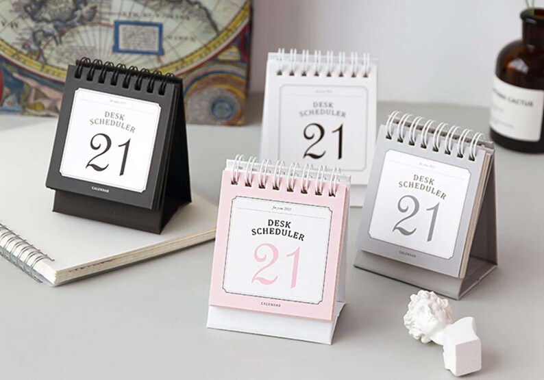 Simple Small Clear Desk Calendar Desk Calendar Simple Desk Etsy