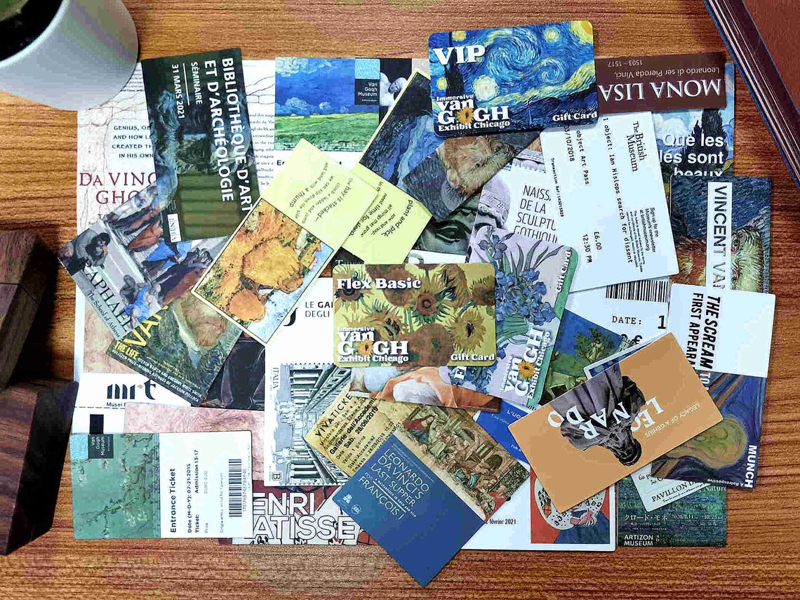 50 PCS Art Museum Oil Painting Ticket Stub Famous Painting Etsy