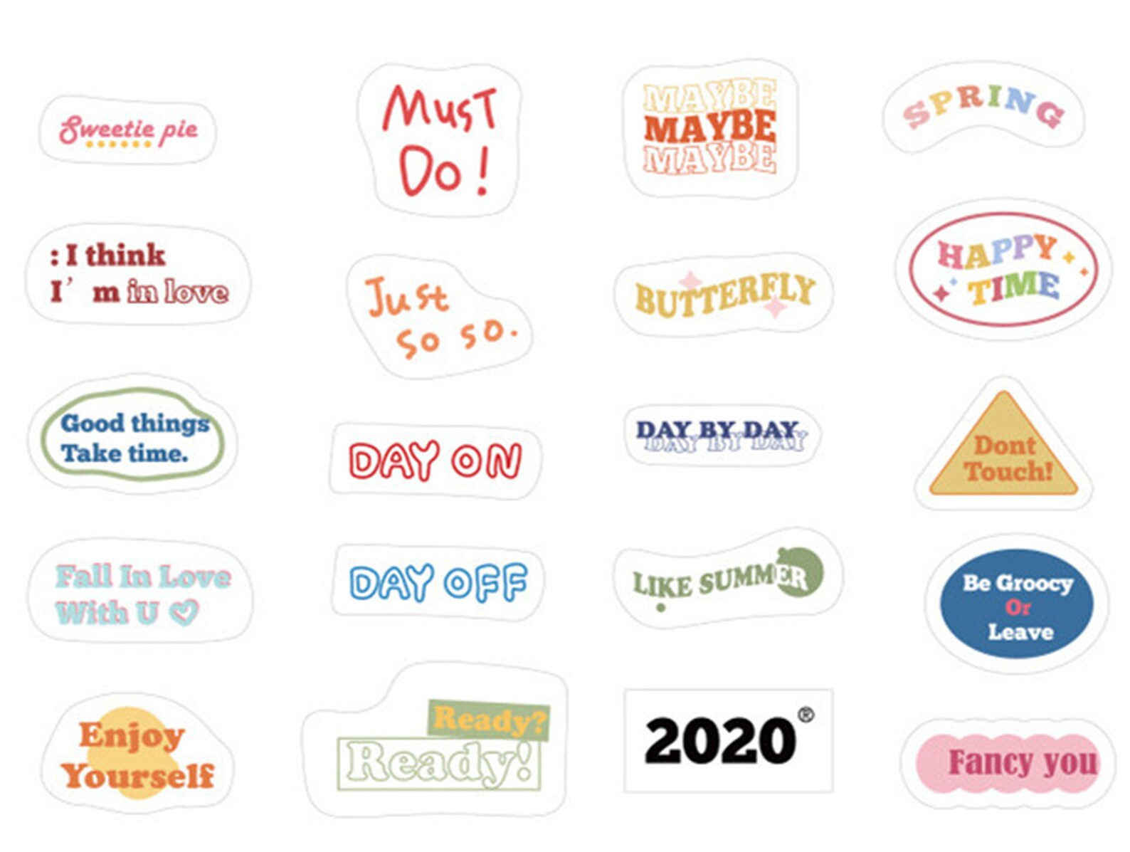 40 PCS English Phrase Stickers Frequently Used Words Etsy