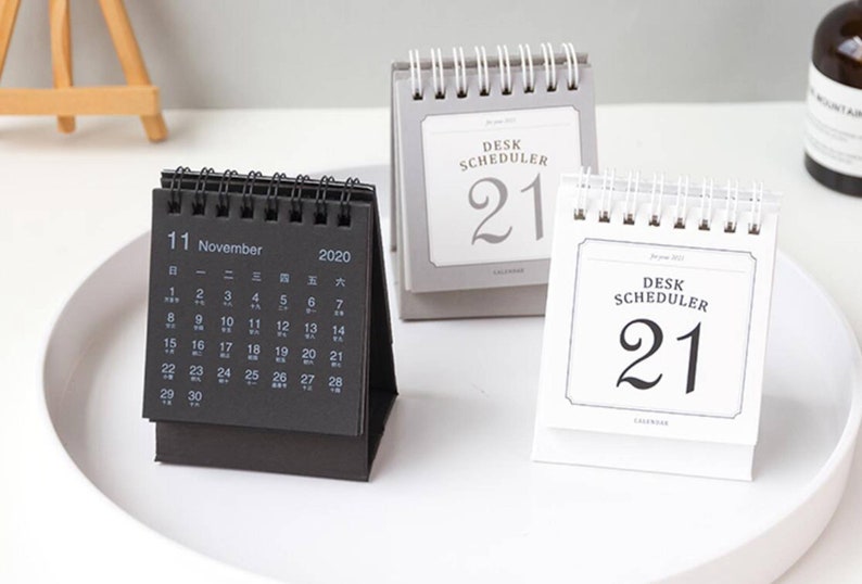 Simple Small Clear Desk Calendar Desk Calendar Simple Desk Etsy