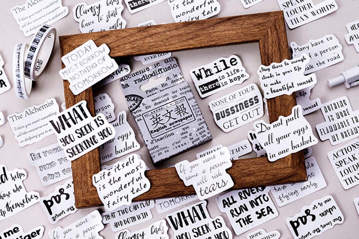 46 pcsEnglish newspapers stickers pack retro stickers Etsy