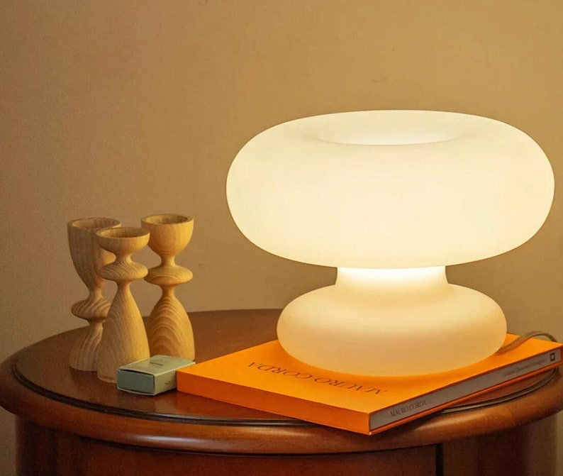 Minimalistische Pilz Lampe Donut Form Tischlampe Retro Etsy.de