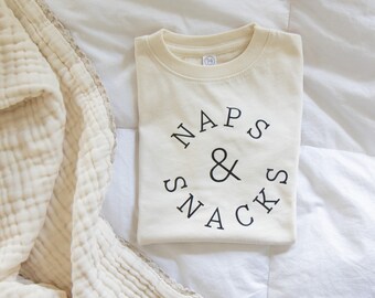 Naps & Snacks / Toddler Shirt / Toddler Boy Clothes / Toddler Girl Clothes / Toddler Clothes / Unisex / Minimalist Toddler / Baby Gift