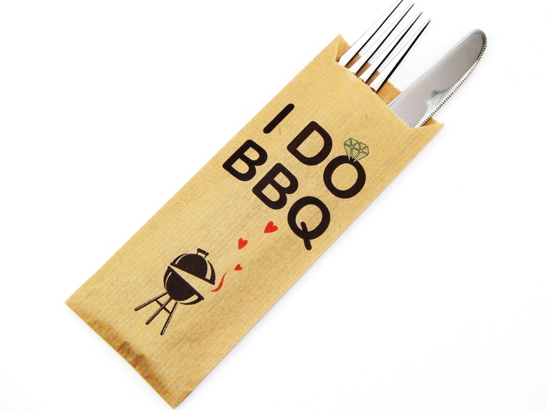 I DO BBQ Kraft Paper Silverware Bags Utensil Holders For Etsy
