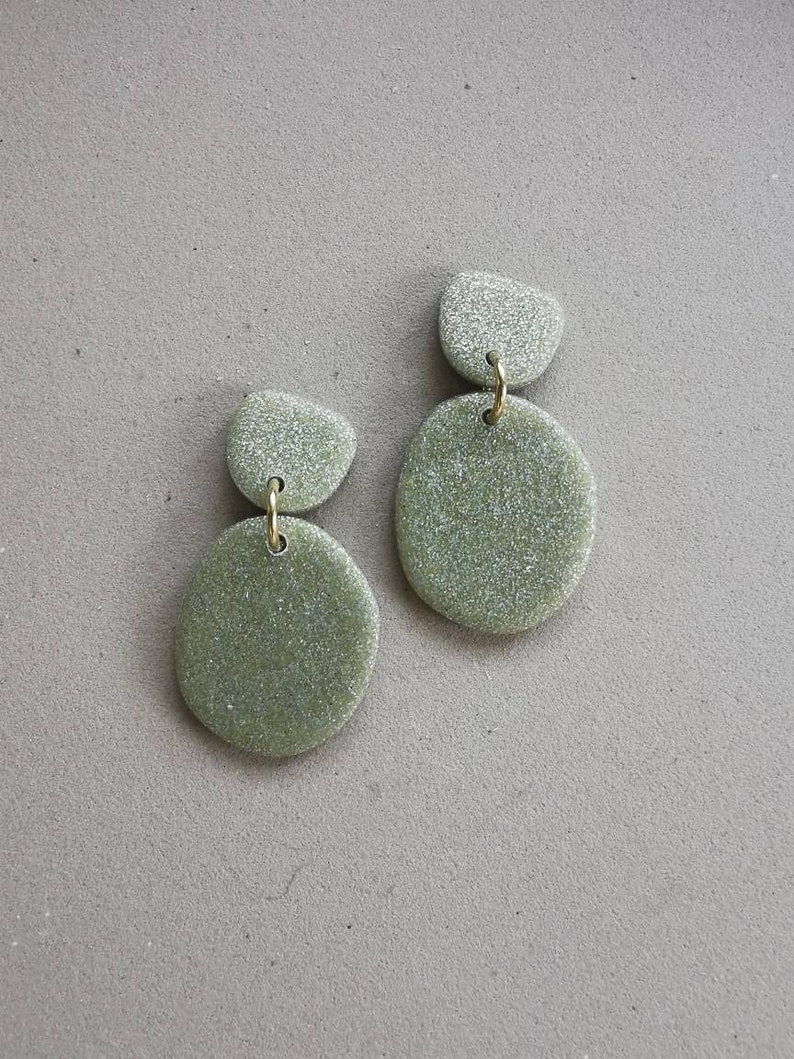 PEBBLE Earrings in Faux Gold Handmade Polymer Clay Jewellery Gold Plated