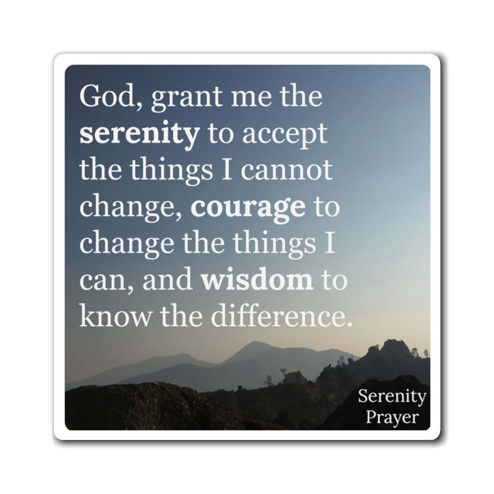 Serenity Prayer Bible Verse Quote Art Christian Etsy