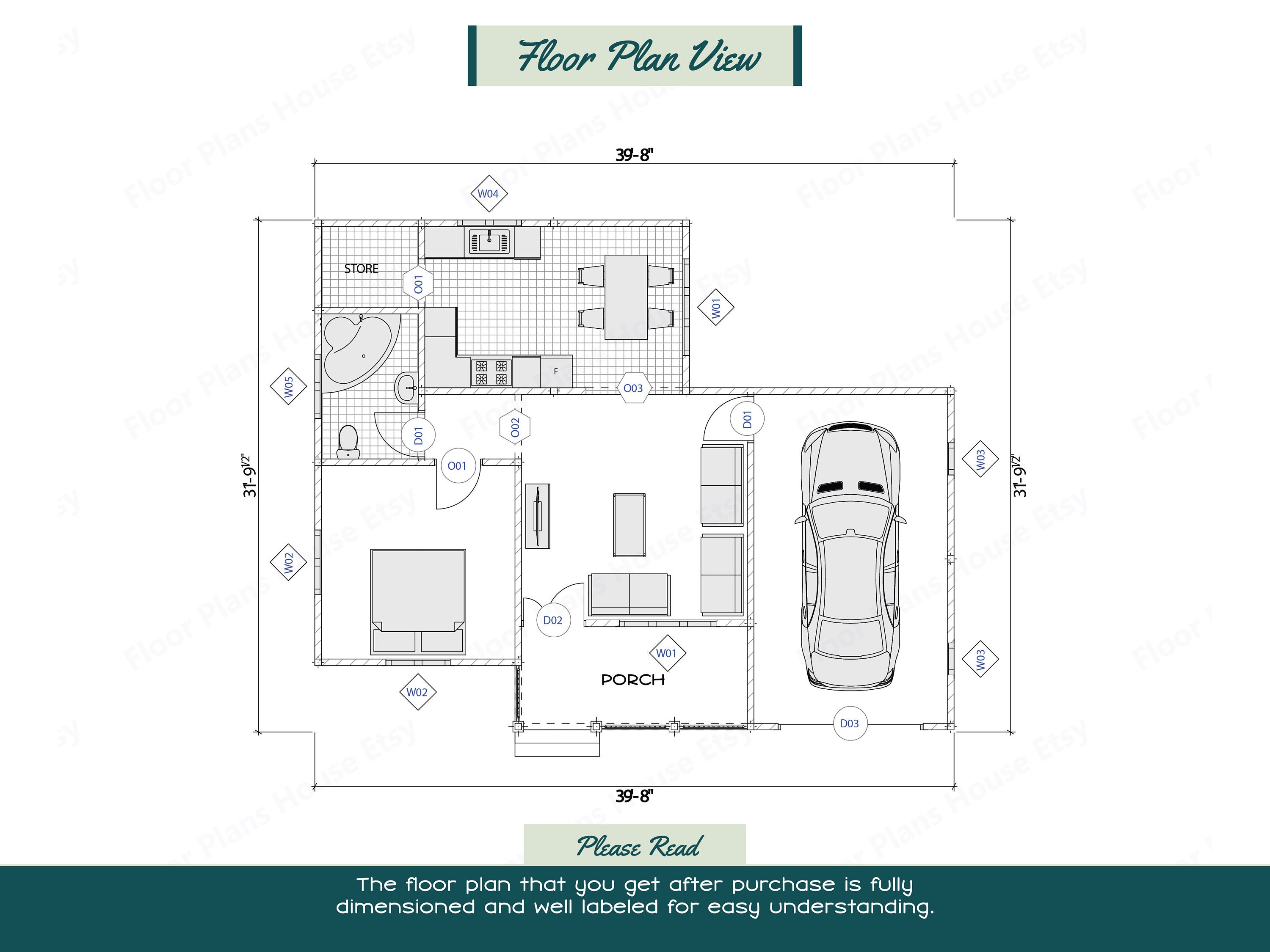 One Bedroom Tiny House Plan With a Single Car Garage: Modern Cabin ...