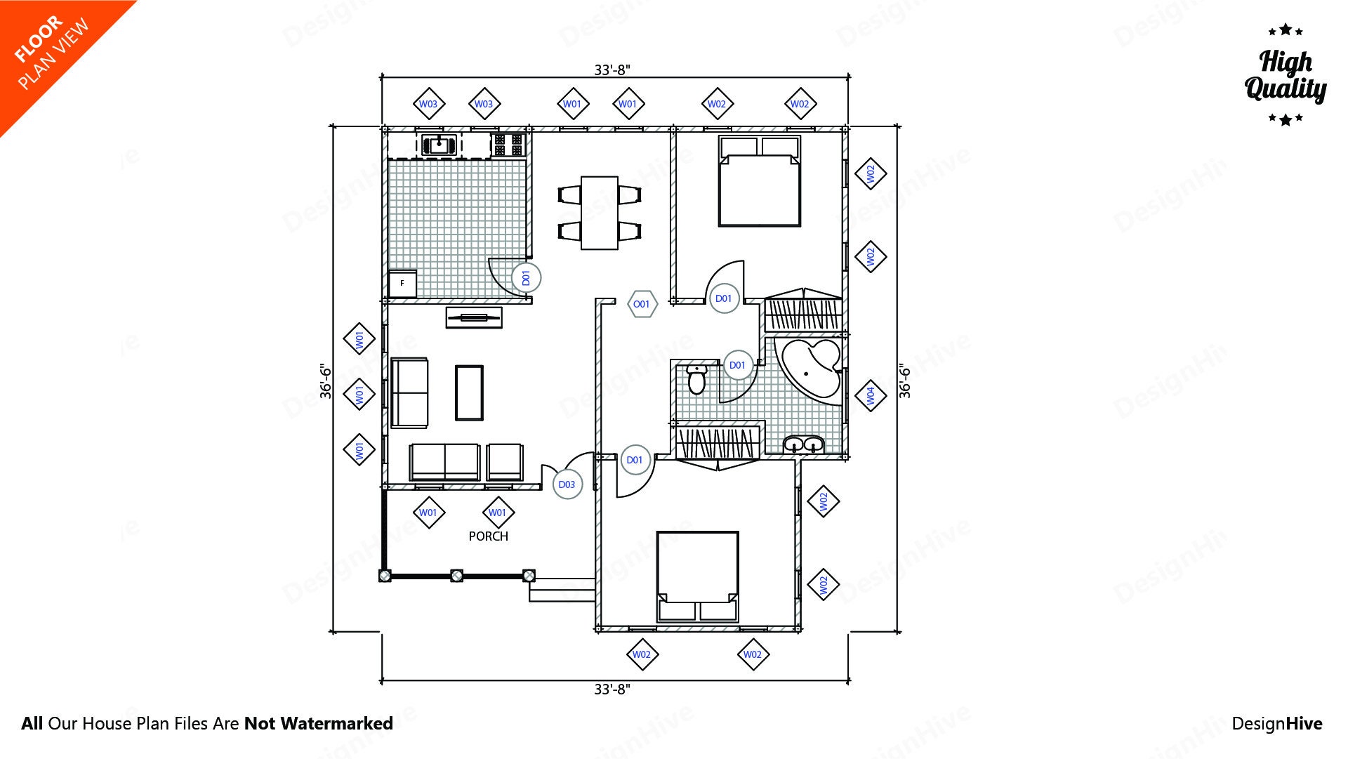 Modern House Plan, 2 Bedroom, Single Story House, Open Concept Home/house, Modern Floor Plan, 2. ...
