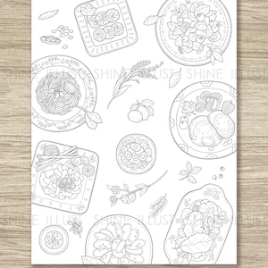 Printable Coloring Page, Food Coloring Pages, Coloring Sheet, Digital Download