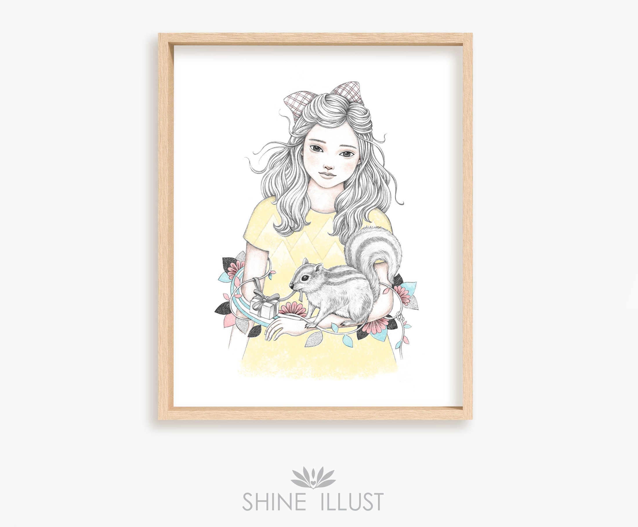 Printable Girls Wall Art Digital Download Illustration | Etsy