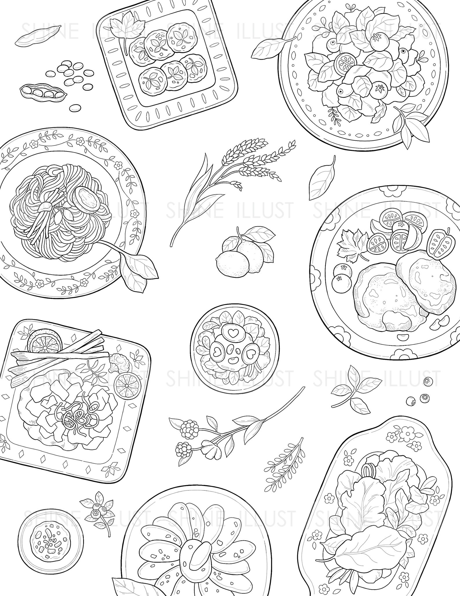 Printable Coloring Page, Food Coloring Pages, Coloring Sheet, Digital ...
