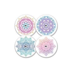 Freestyle Libre 1 & 2 Sensor Sticker Set di 4 Mandala | con foro per la ventilazione della pelle