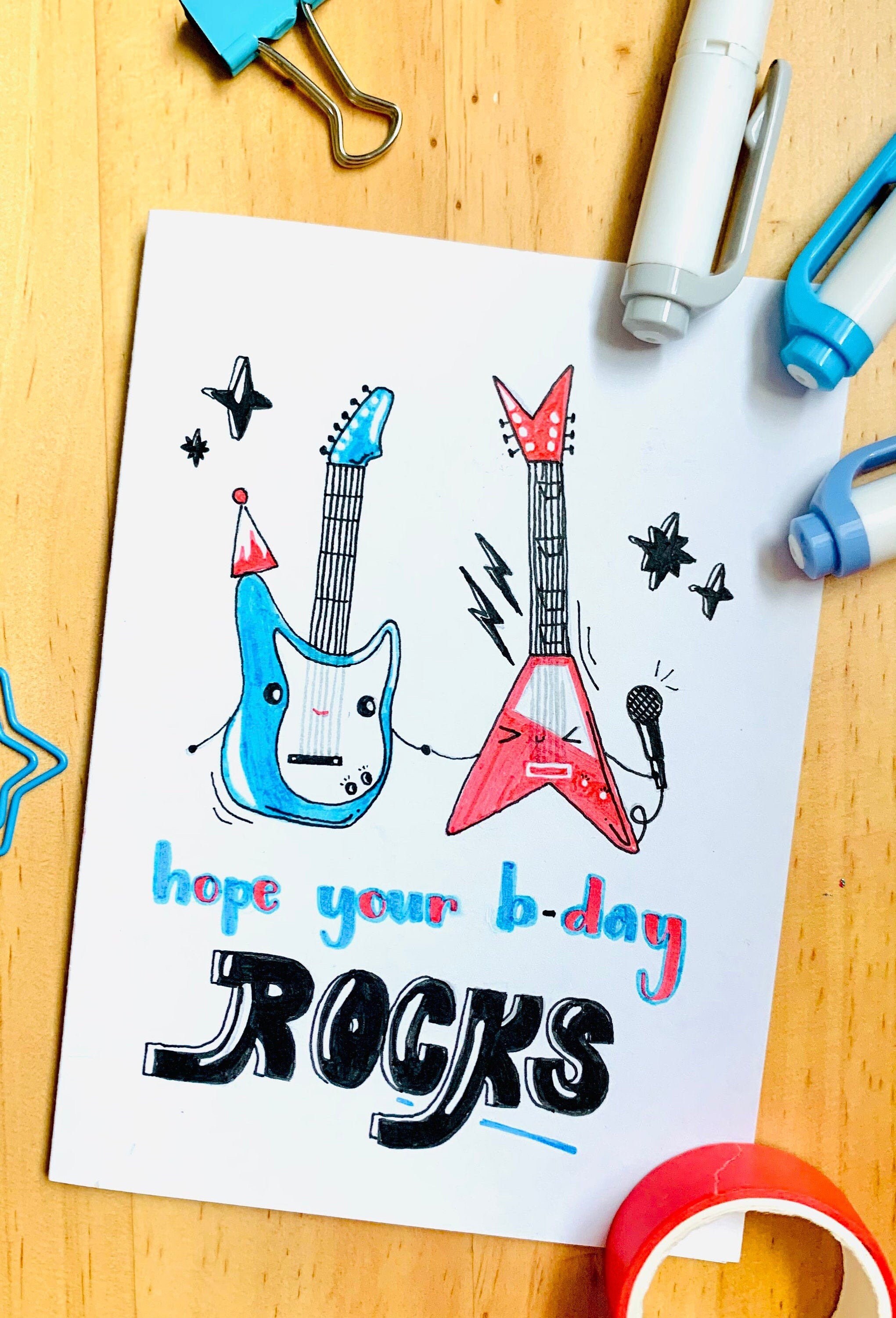 Hope Your Birthday Rocks a Birthday Pun Card Etsy
