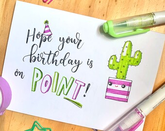 hope your birthday is on point - a birthday pun card