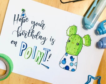 hope your birthday is on point - a birthday pun card