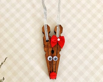 Close. Pin Rudolph Clothespin Rudolph Ornament, Handmade, Christmas Gift, Stocking Suffer ...