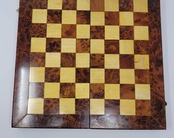 Handmade Birdseye Cedar  Burl Wooden Chess Box Set From California . Good gift for<< THANKSGIVING >>.
